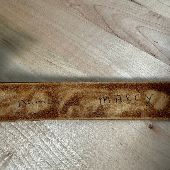 Vintage Tooled Leather Western Belt ‘Marcy’ Name Acorn Design 32.5” Cowgirl main image 13
